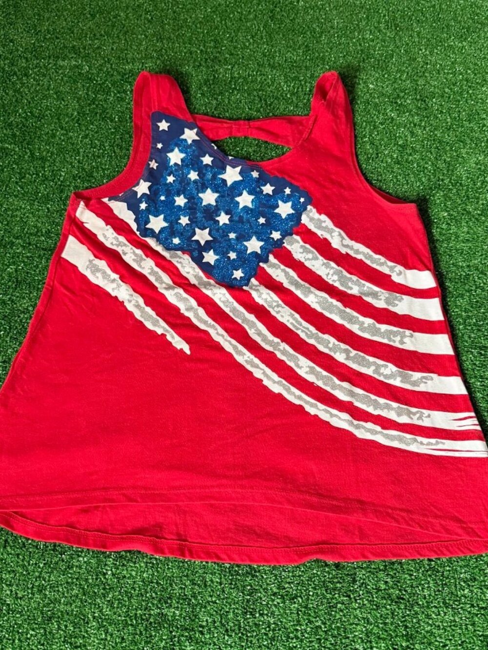 Celebrate it Girls American Flag Tank Top Size L 10-12 Patriotic 4th of July USA